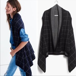 Madewell Merino Wool Windowpane Sweater Vest EUC